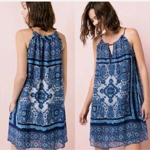 Mango Paisley blue halter dress